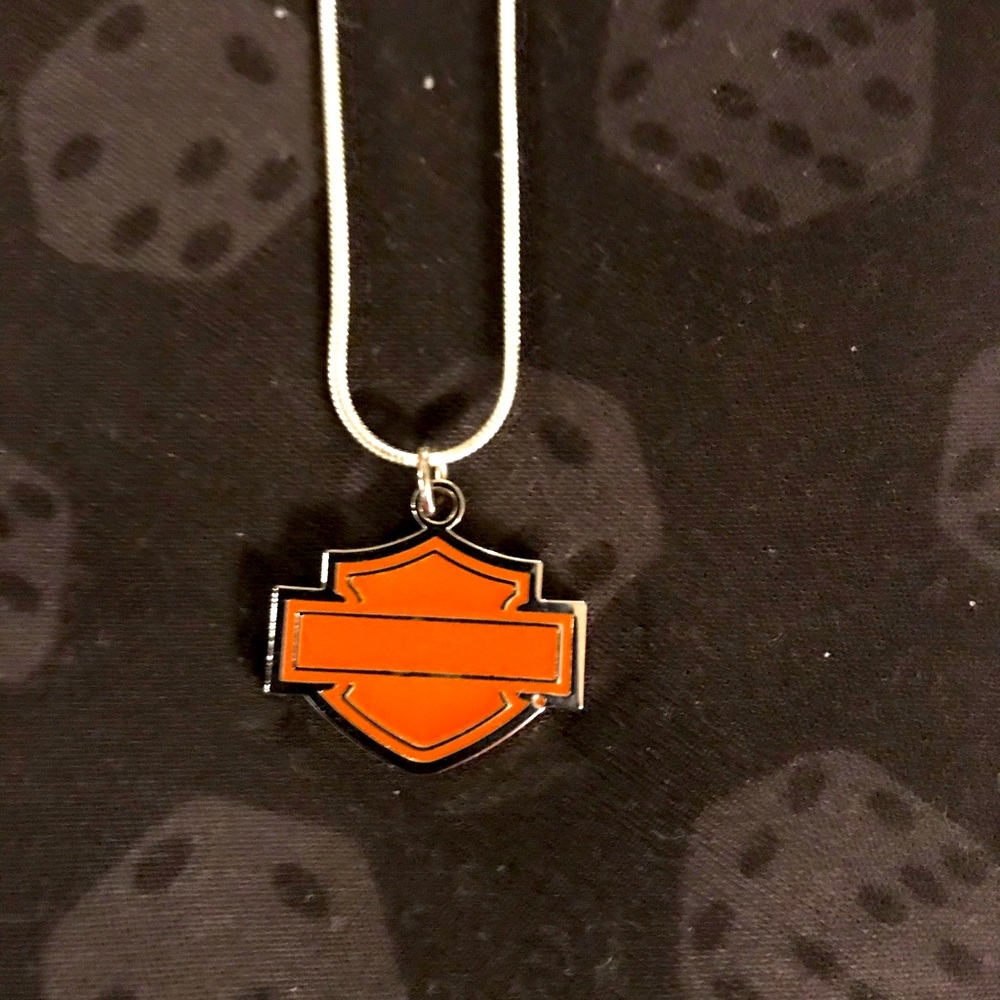 NWOT H-D B&S Charm with Sterling Silver Chain.